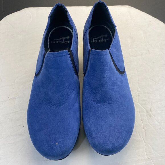 Womens Size 41/10.5-11 Dansko Blue Nubuck Leather Clogs Shoes Slip-On Loafers - Picture 1 of 16